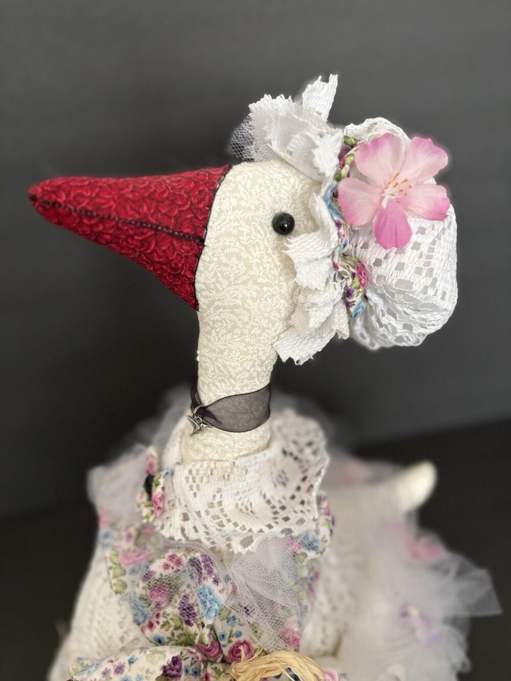 Decorative Handmade Stuffed Porch Goose cloth plush Mother Goose figurine